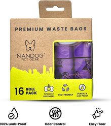 Nandog Eco-Friendly Leak & Odor Proof Dog Poop Bags, 16 Rolls, Purple Toki-Doki slide 2 of 5