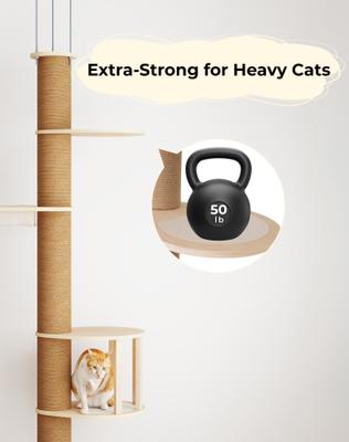 Show full view: Coziwow Floor-to-Ceiling 89 to 112-in Adjustable Cat Tree slide 8 of 11