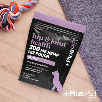 Show full view: +PlusPET Pet Hip & Joint Health Beef & Bacon Flavored Soft Chew Full Spectrum Hemp Extract Joint Health Supplement for Dogs, 30 count slide 6 of 10