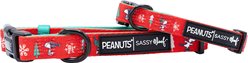 Sassy Woof Peanuts Beagle Bells Dog Collar, Large: 26-in neck, 1-in wide