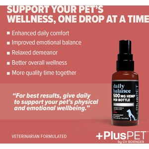 +PlusPET Daily Balance Beef Flavored Full Spectrum Hemp Extract Oil Health Supplement for Dogs & Cats, 1.86-fl oz bottle