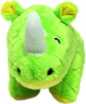 Show full view: Mighty Safari Rhinoceros Squeaky Plush Dog Toy, Green slide 2 of 6