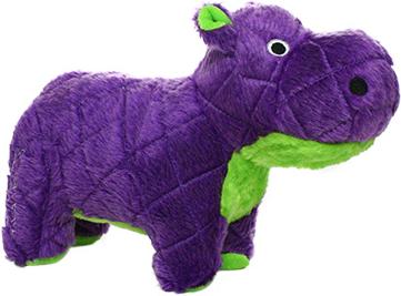 Show full view: Mighty Safari Hippo Squeaky Plush Dog Toy, Purple slide 3 of 6