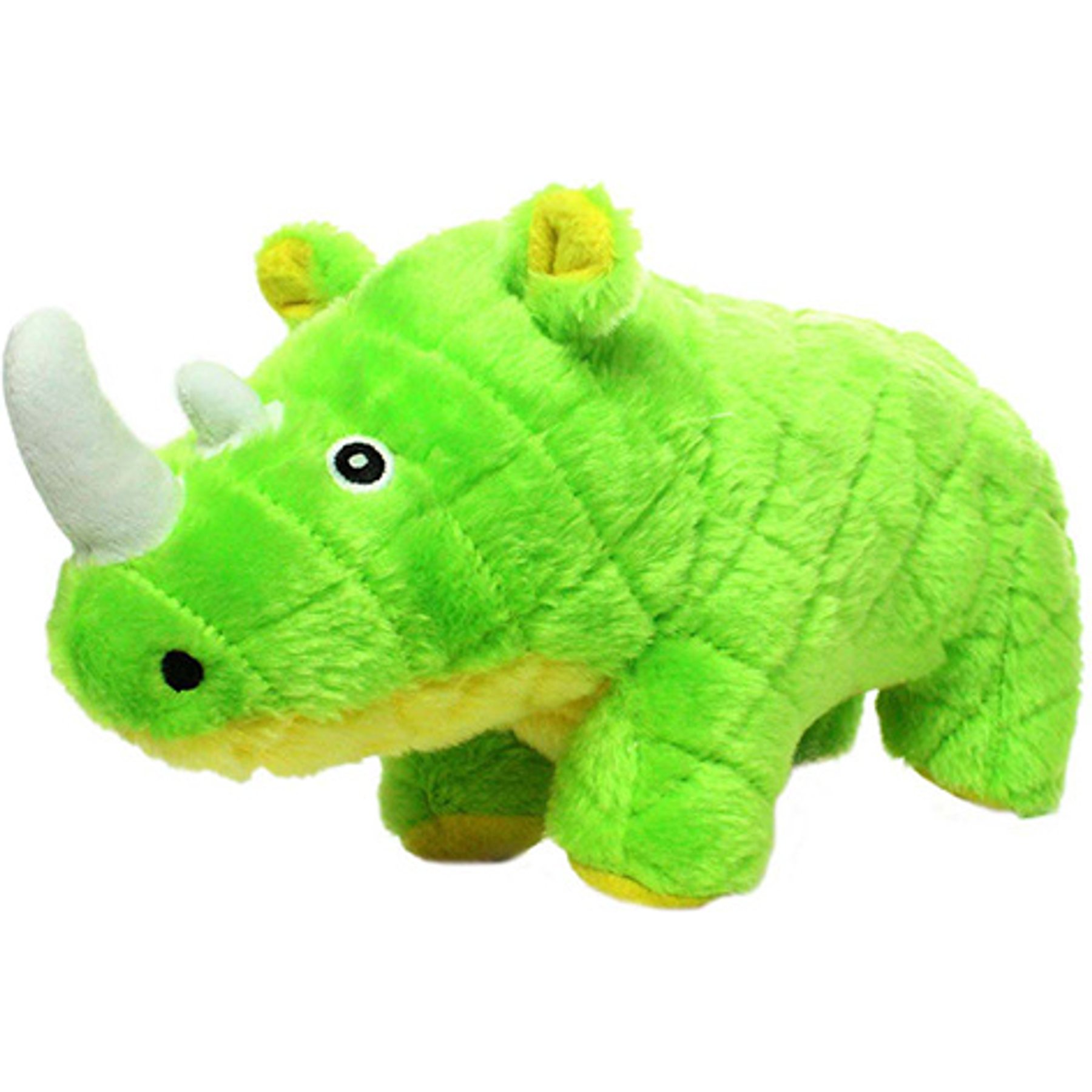 Mighty Safari Rhinoceros Squeaky Plush Dog Toy, Green