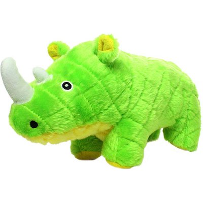 Mighty Mighty Safari Rhinoceros Squeaky Plush Dog Toy, Green