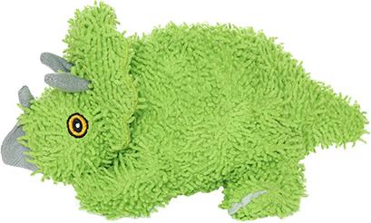 Show full view: Mighty Microfiber Ball Med Triceratops Squeaky Plush Dog Toy, Green slide 3 of 6