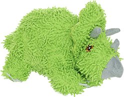 Mighty Microfiber Ball Med Triceratops Squeaky Plush Dog Toy, Green