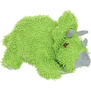 Mighty Microfiber Ball Med Triceratops Squeaky Plush Dog Toy, Green
