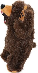 Mighty Jr Angry Animals Bear Squeaky Plush Dog Toy, Brown slide 2 of 5