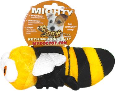 Show full view: Mighty Jr Bug Bee Squeaky Plush Dog Toy, Multicolor slide 5 of 6