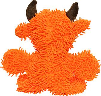 Show full view: Mighty Microfiber Ball Med Bull Squeaky Plush Dog Toy, Orange slide 3 of 6