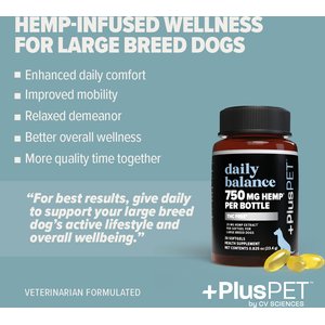 +PlusPET Pet Daily Balance Softgel Full Spectrum Hemp Extract Health Supplement for Large Breed Dogs, 30 count