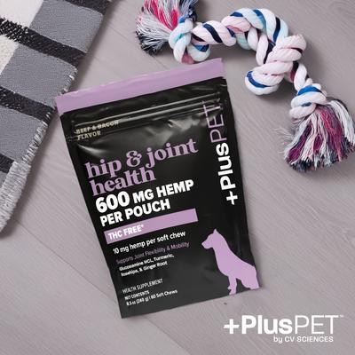 Show full view: +PlusPET Pet Hip & Joint Health Beef & Bacon Flavored Soft Chew Full Spectrum Hemp Extract Joint Health Supplement for Dogs, 60 count slide 5 of 9