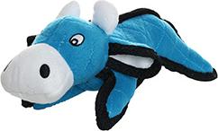 Show full view: Tuffy's Jr Barnyard Cow Squeaky Dog Plush Toy, Blue slide 2 of 6