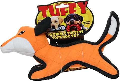 Show full view: Tuffy's Jr Zoo Fox Squeaky Dog Plush Toy, Orange slide 5 of 6