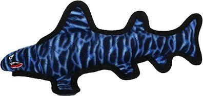 Show full view: Tuffy's Ocean Shark Squeaky Dog Plush Toy, Blue slide 4 of 6