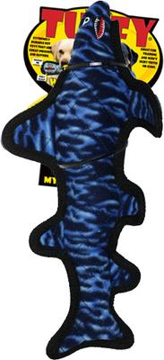 Show full view: Tuffy's Ocean Shark Squeaky Dog Plush Toy, Blue slide 5 of 6