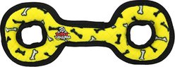 Tuffy's Tug-O-War Bone Squeaky Dog Plush Toy, Yellow, Medium