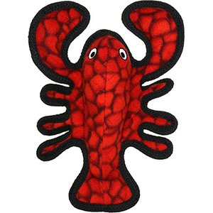 Tuffy's Ocean Creature Jr Lobster Squeaky Dog Plush Toy, Red