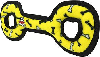 Show full view: Tuffy's Tug-O-War Bone Squeaky Dog Plush Toy, Yellow, Medium slide 3 of 7