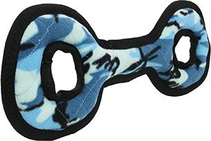 Show full view: Tuffy's Tug-O-War Camo Squeaky Dog Plush Toy, Blue, Medium slide 4 of 6