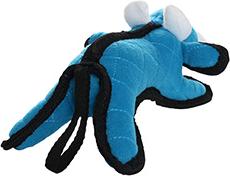 Show full view: Tuffy's Jr Barnyard Cow Squeaky Dog Plush Toy, Blue slide 4 of 6