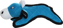 Tuffy's Jr Barnyard Cow Squeaky Dog Plush Toy, Blue