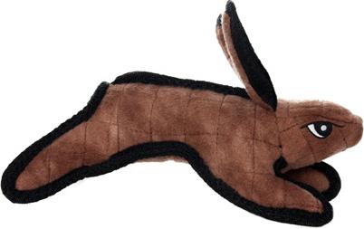 Show full view: Tuffy's Jr Barnyard Rabbit Squeaky Dog Plush Toy, Brown slide 3 of 6
