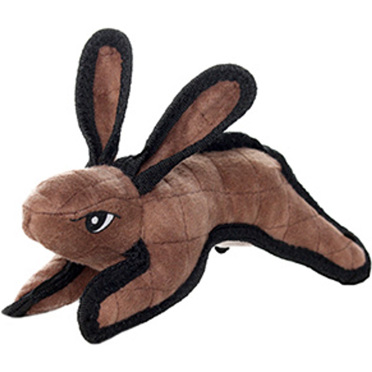 Tuffy's Jr Barnyard Rabbit Squeaky Dog Plush Toy, Brown