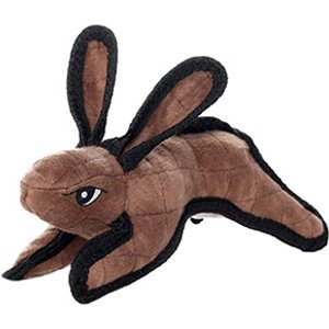 Tuffy's Jr Barnyard Rabbit Squeaky Dog Plush Toy, Brown