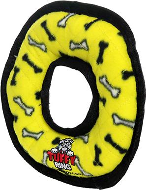 Show full view: Tuffy's Ring Bone Squeaky Dog Plush Toy, Yellow, Medium slide 2 of 6