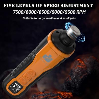 Show full view: GroovyPets 5-Speed Ultra Quiet LCD Display Electric Dog & Cat Nail Grinder, Each slide 5 of 10