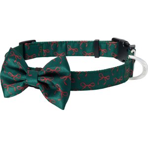 Frisco Bows Print Dog Collar with Removable Bow, L/XL: 18 to 26-in neck, 1-in wide
