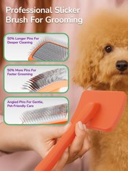 Fido Fave Slicker Brush for Cats, Red Orange, 2 count slide 2 of 7