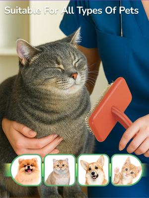 Show full view: Fido Fave Slicker Brush for Cats, Red Orange, 2 count slide 6 of 9