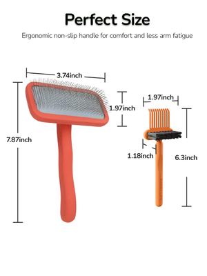 Show full view: Fido Fave Slicker Brush for Cats, Red Orange, 2 count slide 8 of 9