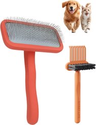 Fido Fave Slicker Brush for Cats, Red Orange, 2 count