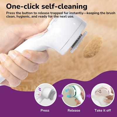 Show full view: Fido Fave 3-in-1 Steam Brush for Dogs & Cats, White slide 4 of 8