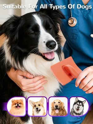 Show full view: Fido Fave Slicker Brush & Comb Set for Dogs, Red Orange, pack of 3 slide 7 of 10