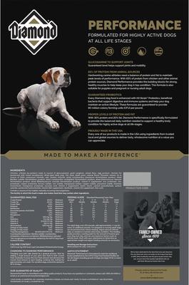 Show full view: Diamond Performance All Life Stages 30/20 for Highly Active, Hard Working & Athletic Dogs Dry Food, 40-lb bag slide 3 of 11