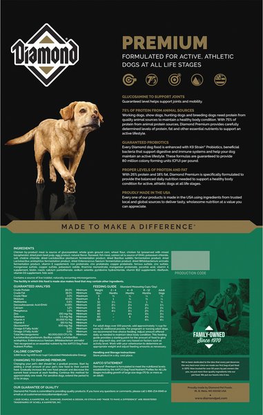 Show full view: Diamond Premium Formula All Lifestages Dry Dog Food, 40-lb bag slide 3 of 13