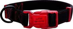 Sporn Personalized ID Dog Collar, Black/Red, Large