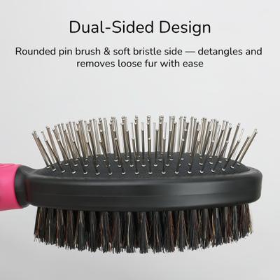 Show full view: Fido Fave Pin Brush, Bathing Brush & Detangling Comb Dog & Cat Grooming Kit, Pink, pack of 3 slide 3 of 8