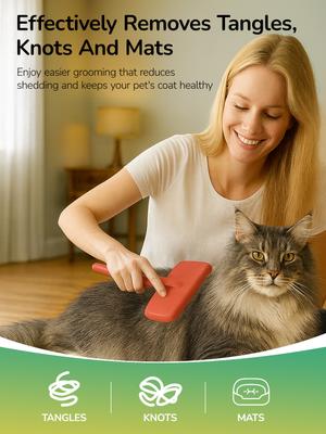 Show full view: Fido Fave Slicker Brush for Cats, Red Orange, 2 count slide 4 of 9