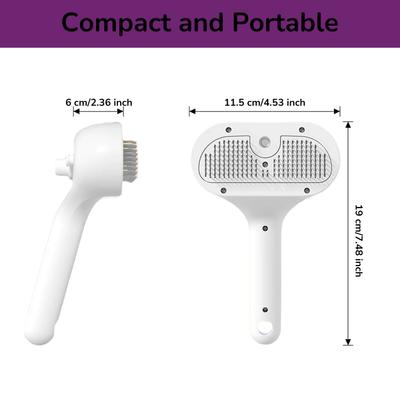 Show full view: Fido Fave 3-in-1 Steam Brush for Dogs & Cats, White slide 7 of 8