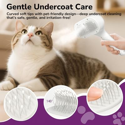 Show full view: Fido Fave 3-in-1 Steam Brush for Dogs & Cats, White slide 3 of 8