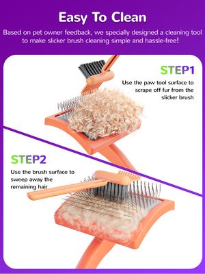 Show full view: Fido Fave Slicker Brush & Comb Set for Dogs, Red Orange, pack of 3 slide 9 of 10