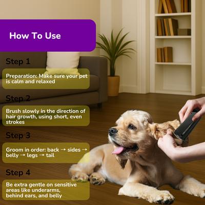 Show full view: Fido Fave Dog Deshedding Brush, Black slide 6 of 8