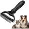Show in main carousel: Fido Fave Double-Sided Pet Grooming Brush, Shedding & Dematting Undercoat Rake for Dogs & Cats, Extra Wide, Black, 1 count slide 1 of 7