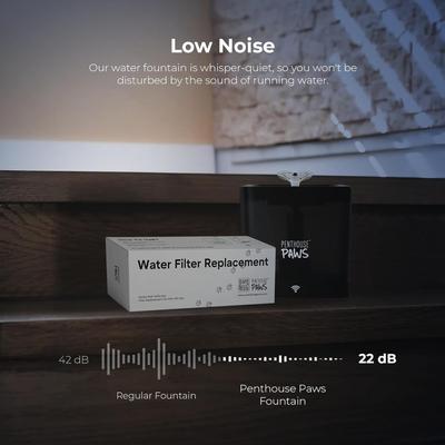 Show full view: Penthouse Paws Smart Automatic Dog & Cat Water Fountain Filters, 74-oz slide 3 of 9